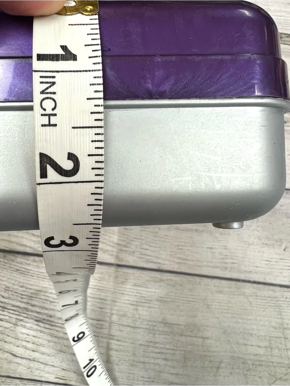 Vintage Spacemaker Plastic Pencil Pen Storage Box Purple Silver 90s FLAW